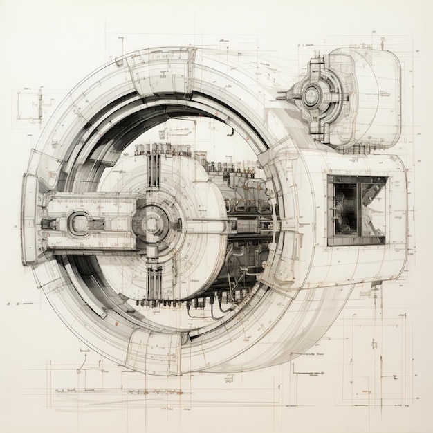 a drawing of a large engine with the word l on it