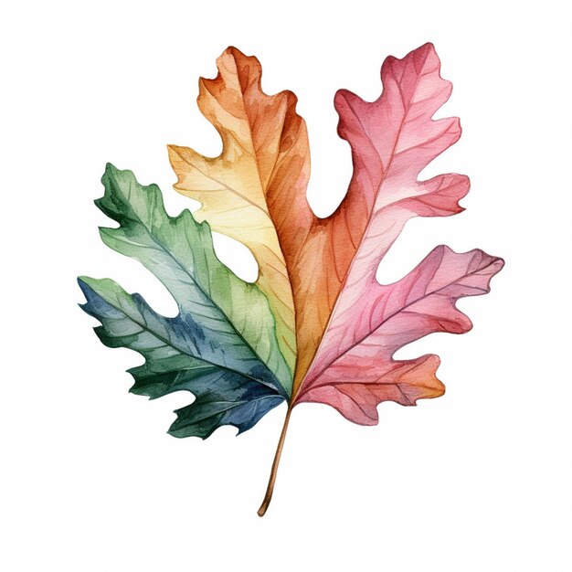 a drawing of a leaf with the colors of the colors of autumn