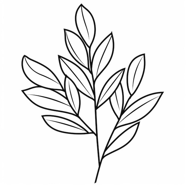 Photo a drawing of a leaf with leaves on it generative ai