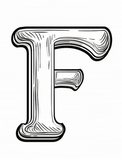 a drawing of a letter f with a wooden grain effect generative ai