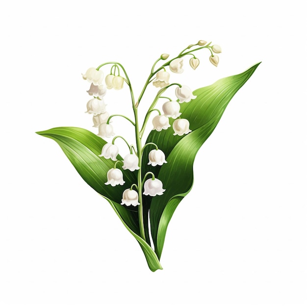 Photo a drawing of lily of the valley