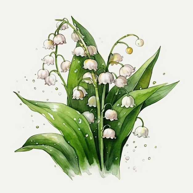 A drawing of lily of the valley