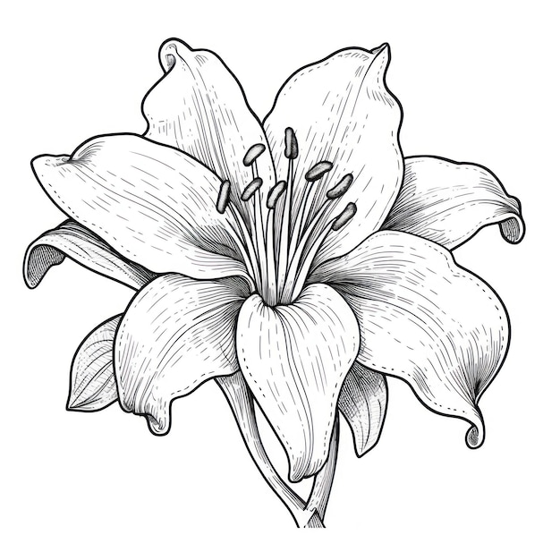 рисунок лилии со словом " лилия " на ней.