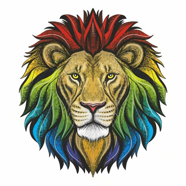 a drawing of a lion