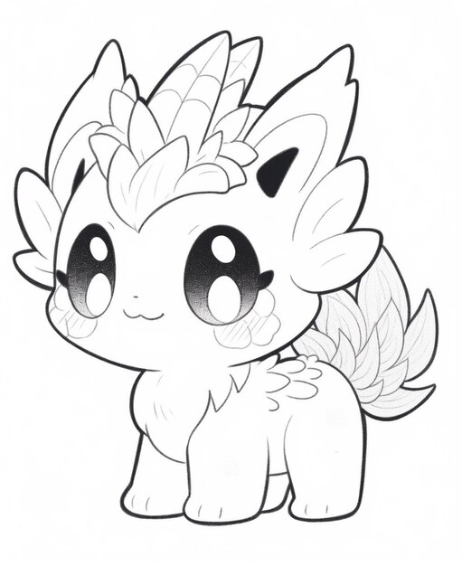 рисунок маленького пони с большими глазами и хвостом