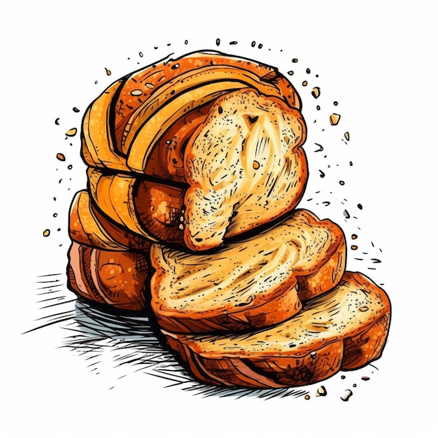 A drawing of a loaf of bread