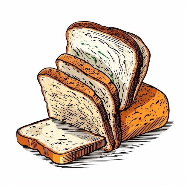 Photo a drawing of a loaf of bread.