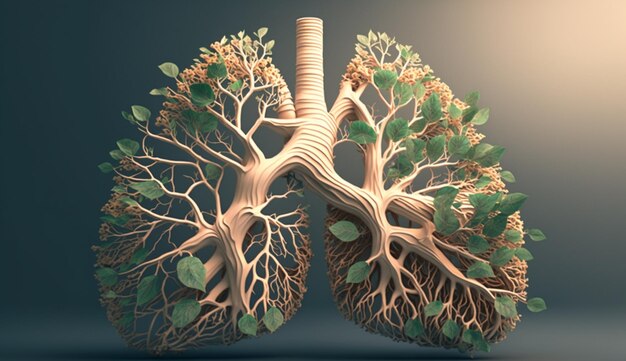 A drawing of a lungs with the words lung cancer on the left side.