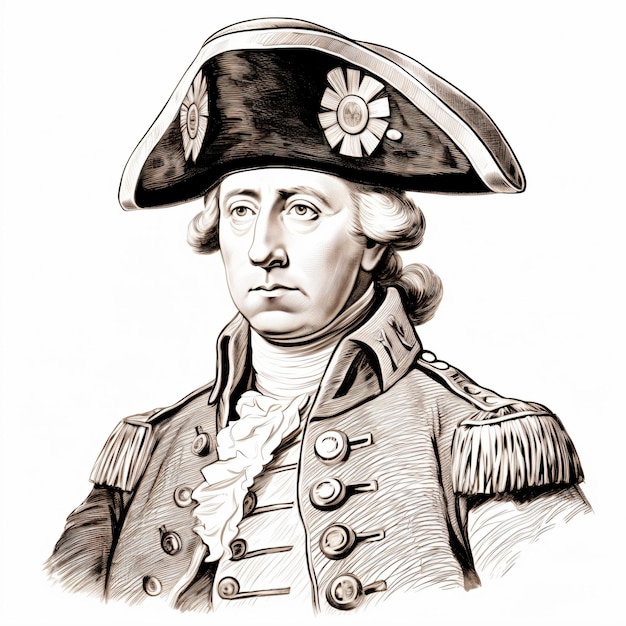 Photo a drawing of a man in a military uniform