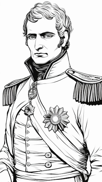 a drawing of a man in a military uniform