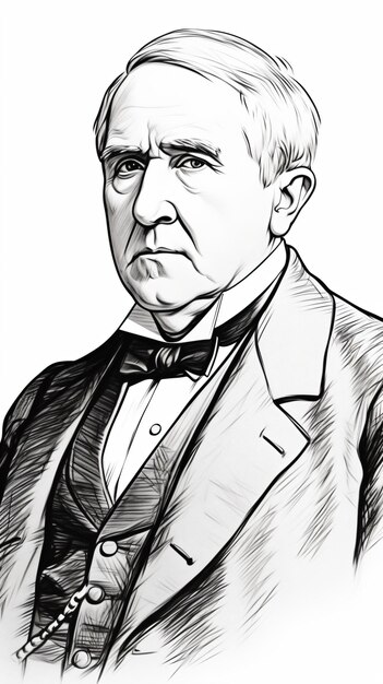 Photo a drawing of a man in a suit and tie