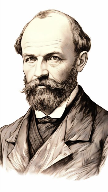 Photo a drawing of a man with a beard