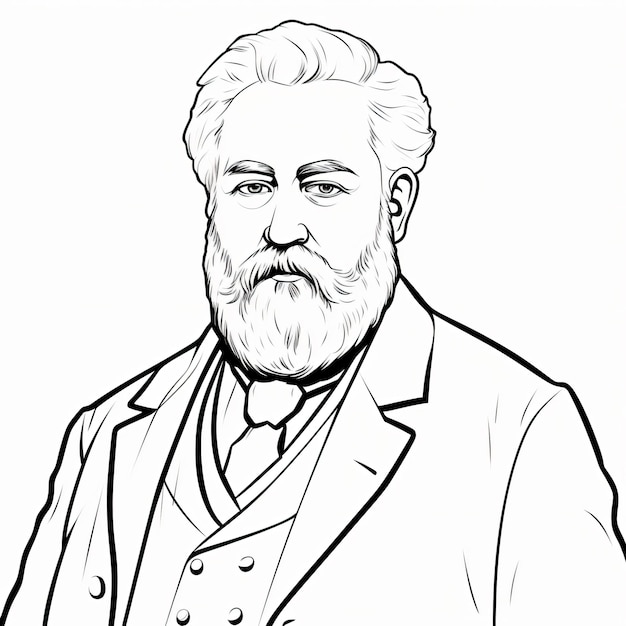 a drawing of a man with a beard