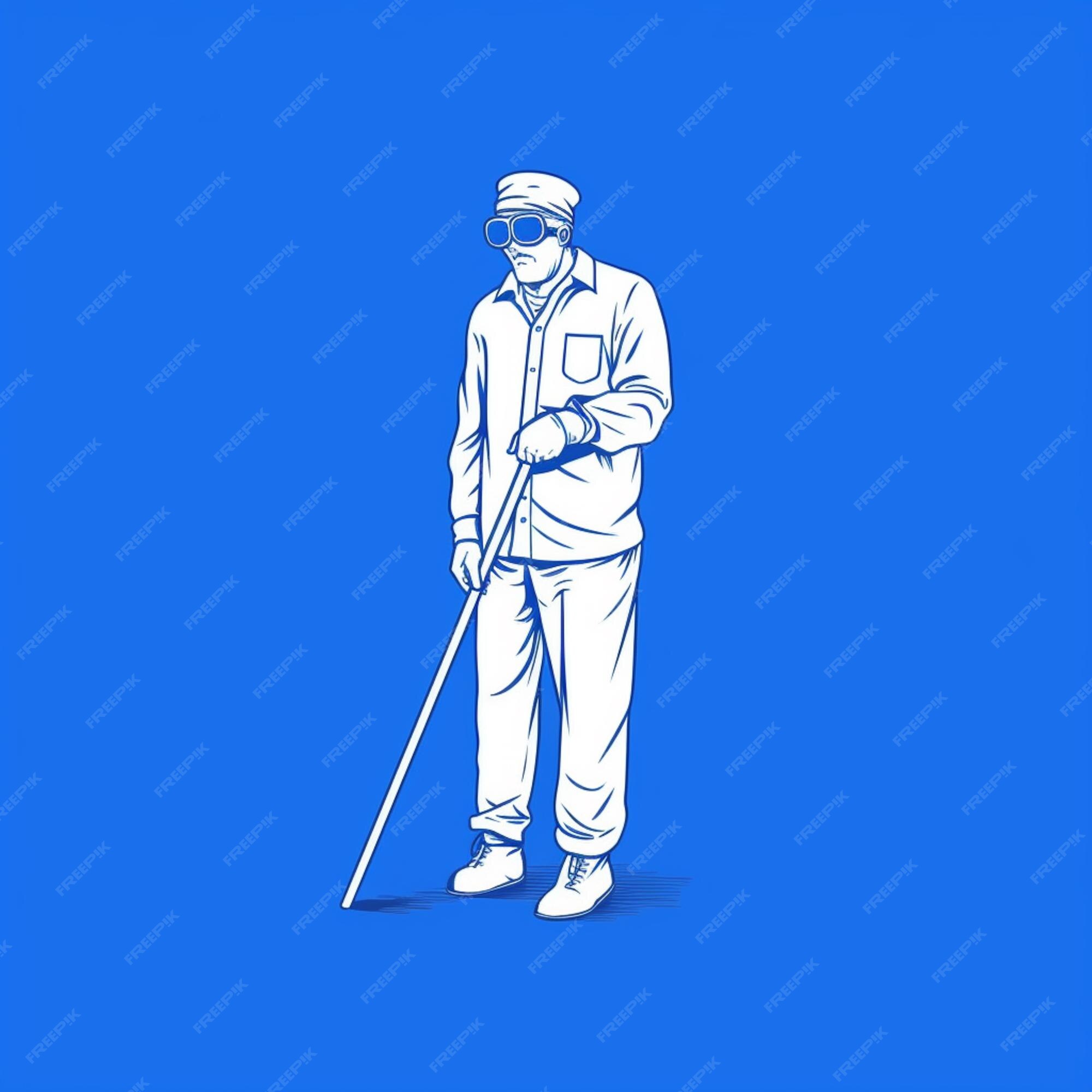 Premium Ai Image A Drawing Of A Man With A Cane And Hat Standing Premium Ai Image A Drawing Of A Man With A Cane And Hat Standing
