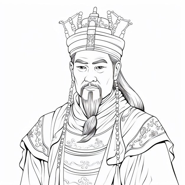 A drawing of a man with a crown on his head