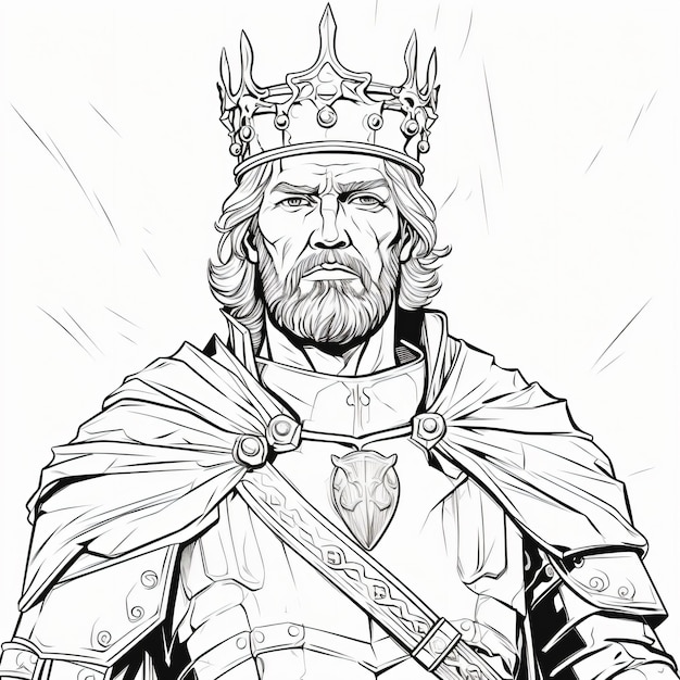 рисунок мужчины с короной на голове