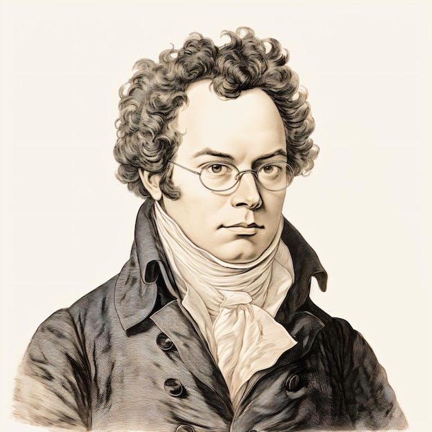 a drawing of a man with glasses and a scarf