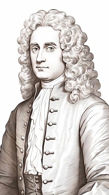 Photo a drawing of a man with long hair