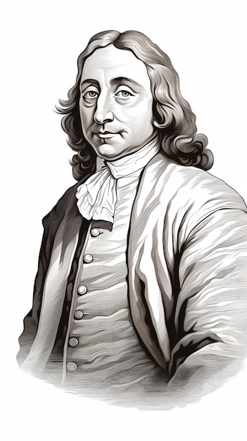 a drawing of a man with long hair