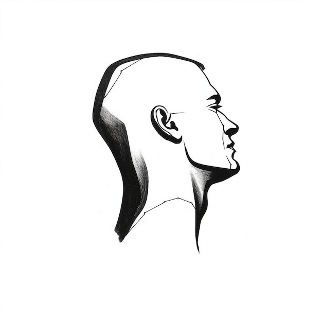 Photo a drawing of a man with a neck that says 