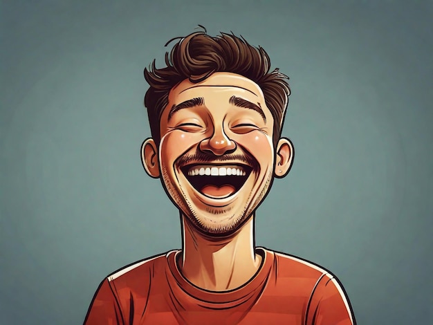 a drawing of a man with a smile on his face
