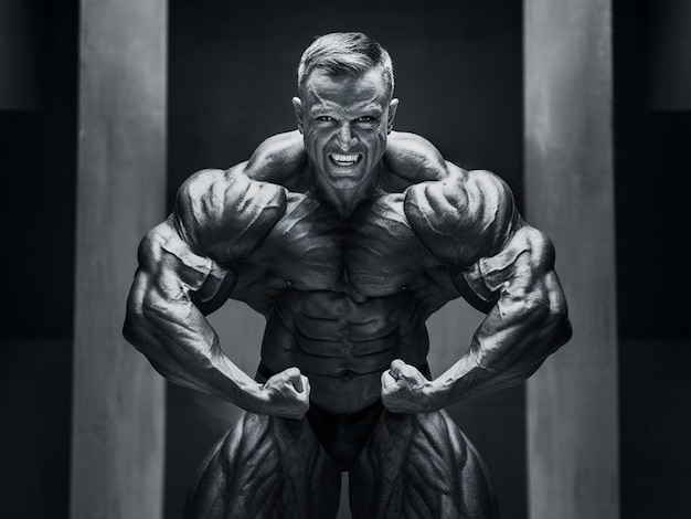 a drawing of a man with the words  muscle  on it