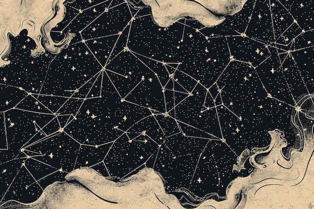 Photo a drawing of a map of the night sky