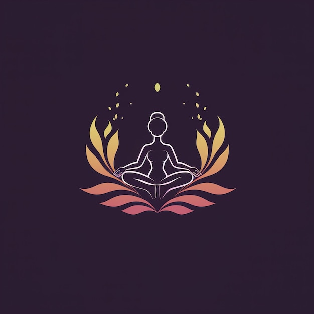 Photo a drawing of a meditating sitting in a lotus position.