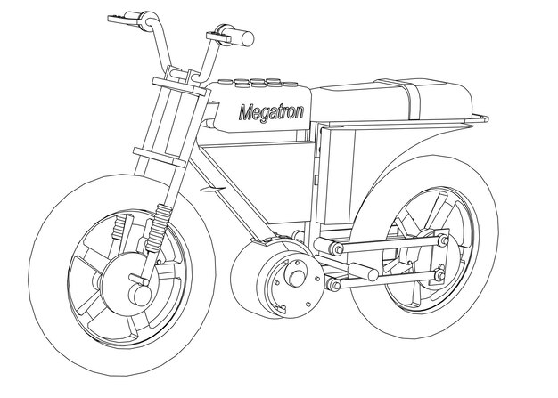 Photo a drawing of a megatron motorcycle.