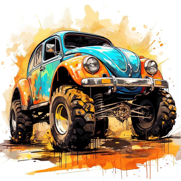 a drawing of a monster truck with the words  monster  on it