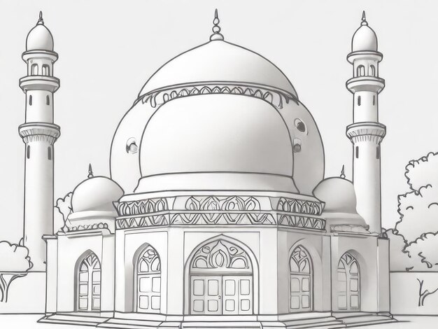 Photo drawing of a mosque