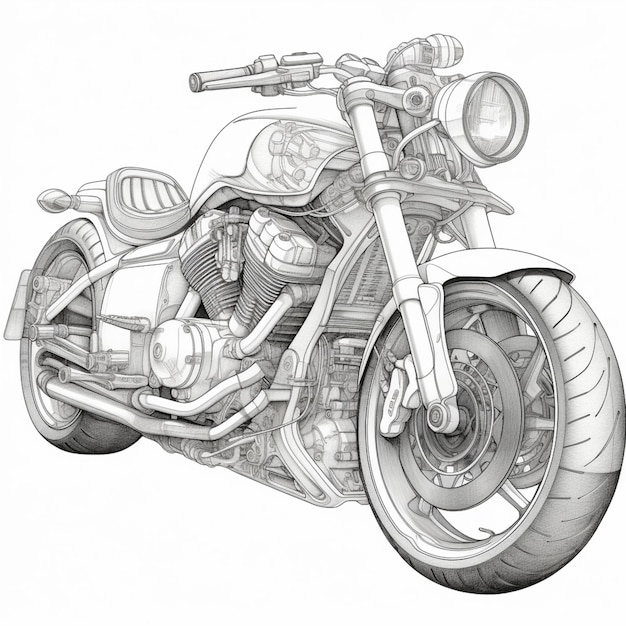 PUSHING MOTORCYCLE WITH THE FRONT WHEEL - SPEED DRAWING #RENATOGARCIA 