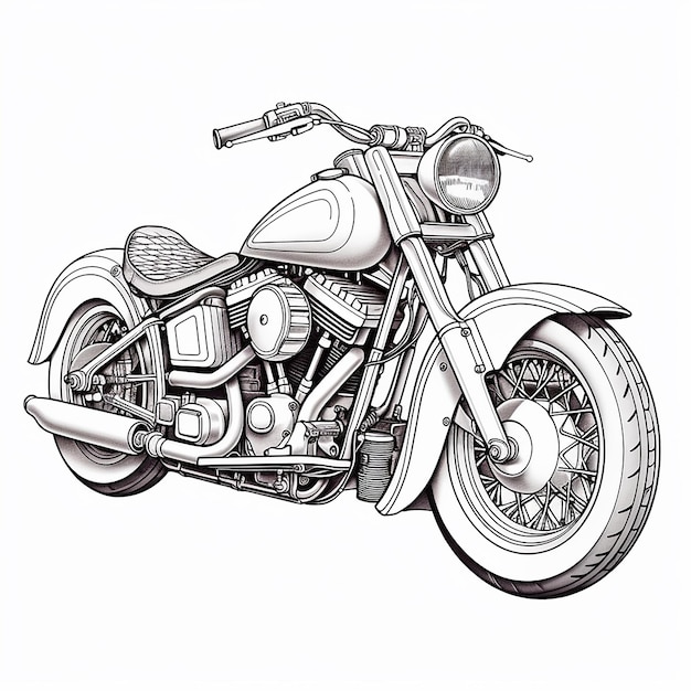 Photo a drawing of a motorcycle with the word engine on it