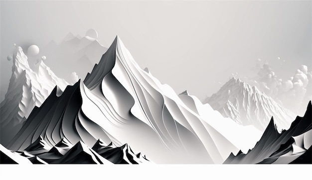 A drawing of mountains with the words mountain in the middle.