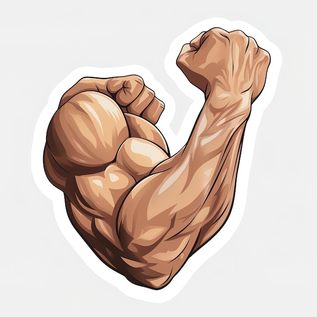 Photo a drawing of a muscular man with the word muscle on it