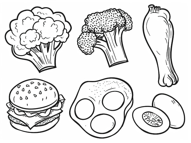 Foto un disegno di un panino di funghi e funghi