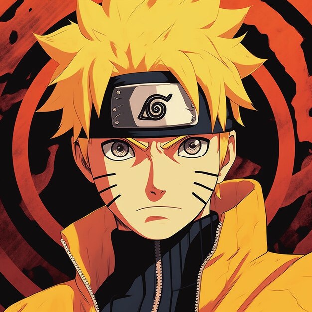 A drawing of a naruto cartoon character wearing a blu