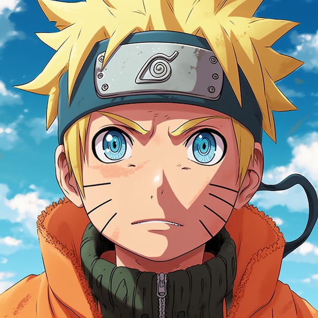 Photo a drawing of a naruto cartoon character wearing a blu