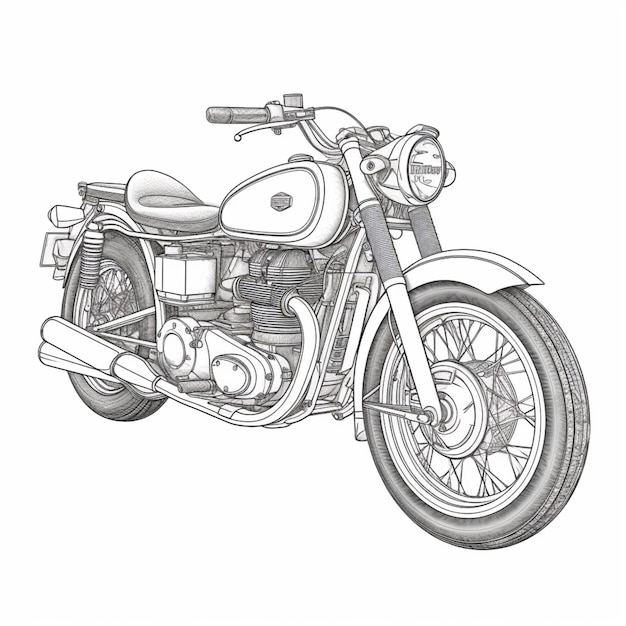 写真 前輪を横から見たバイクの描画生成 ai