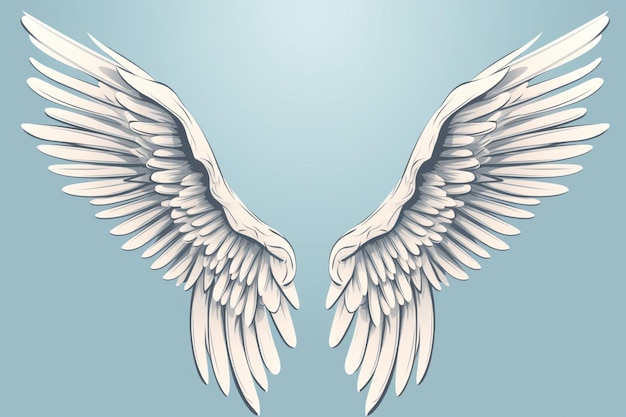 A drawing of a pair of angel wings.