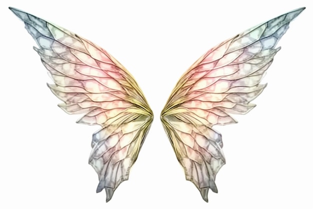 Drawing of a pair of angel wings.