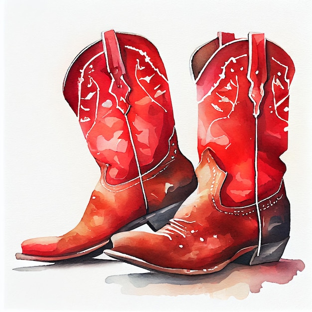 A drawing of a pair of cowboy boots with the word cowboy on it.