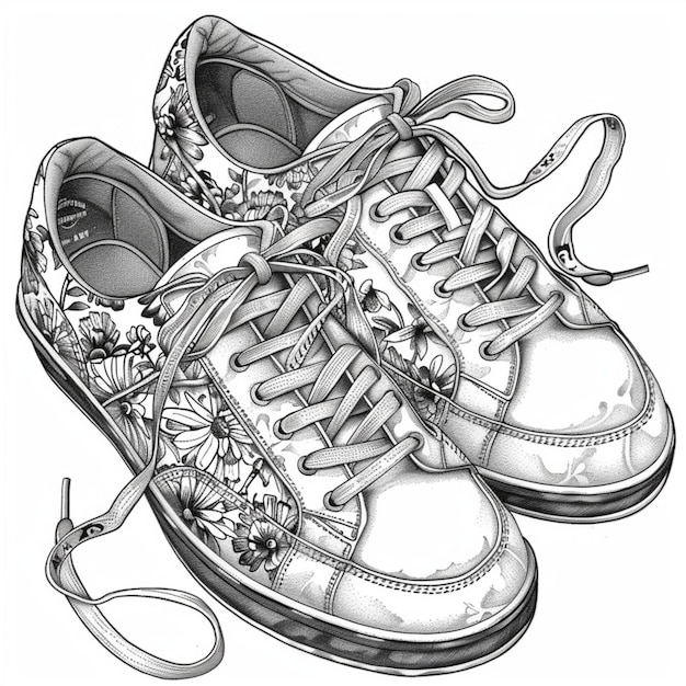 Foto un disegno di un paio di scarpe con un disegno che dice quote new york quote