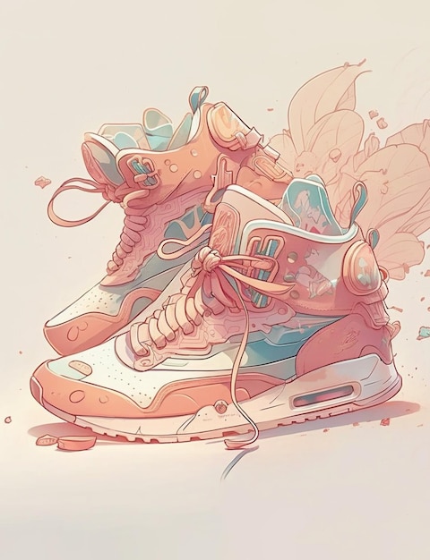 A drawing of a pair of shoes