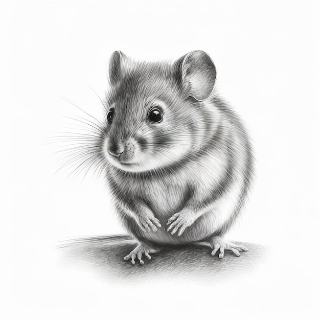 Photo drawing pencil sketch cute mouse animal pictures ai generated