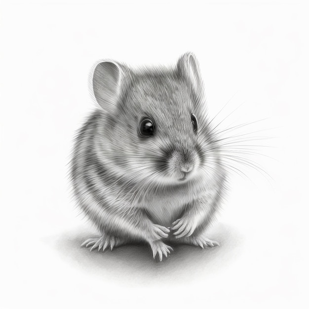 Drawing pencil sketch cute mouse animal pictures AI Generated