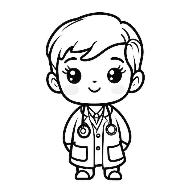 Photo a drawing of a person with a lab coat on