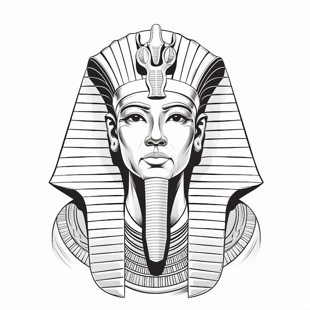 a drawing of a pharaoh mask