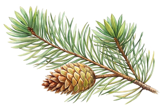 Photo drawing of a pine cone from the collection of the christmas tree