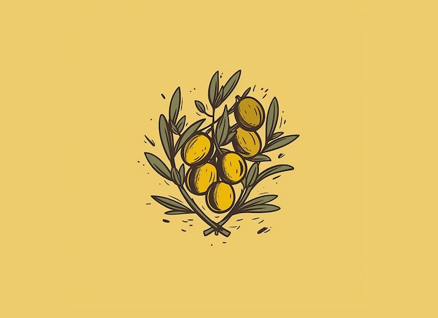 Photo a drawing of a pineapple with olives on it.